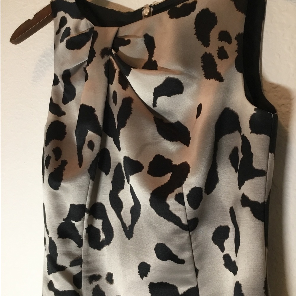 Ann Taylor Satin Animal Print Sheath Dress 0P